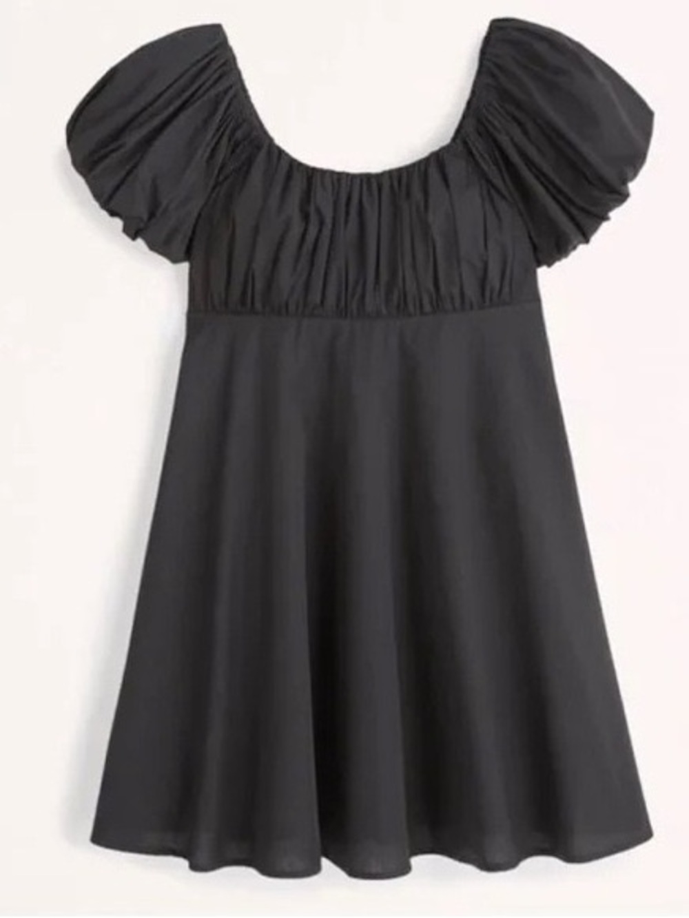 Abercrombie & Fitch Black Puff Sleeve Babydoll Mini Dress Size Small
